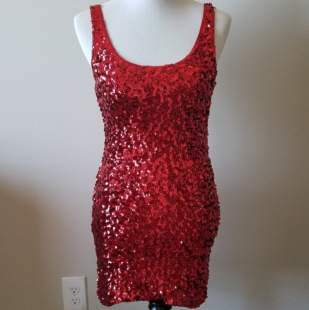 Red Sequin Dress